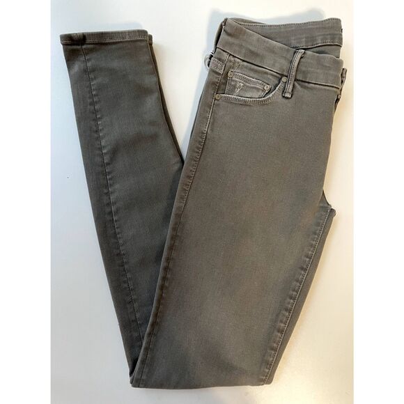 Mother Denim Jeans The Looker Blow Out Graphite Skinny Distressed Gray 25 NWT - Picture 11 of 11